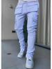 Pánské reflexní elastické cargo kalhoty slim fit: Trendy sportovní a volnočasové oblečení na jaro a podzim