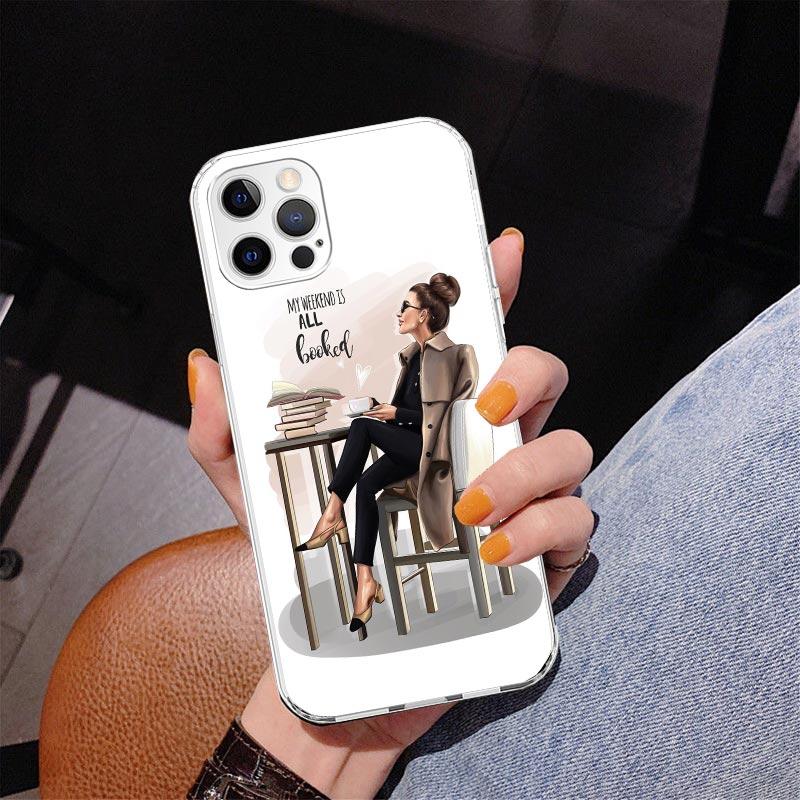 

Girl Boss Female Coffee Phnoe Case for Iphone 17 Air 16 11 12 13 Mini 14 Plus 15 Pro Max 7 8E SE 2020 16ProMax Phone Cover Coque iPhone 17 Air