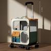 Portable Multifunctional Cat Carrier with Wheels - Transparent Backpack & Large Capacity Trolley Case