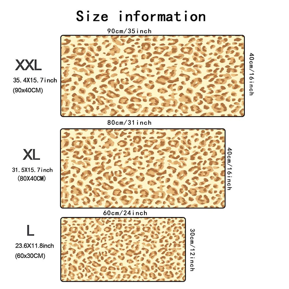 Leopard Print Mousepad Xxl Girl Pad Keyboards Mat Rubber Gaming Mousepad Desk Mat Size For Large Edge Locking Game Keyboard Pad