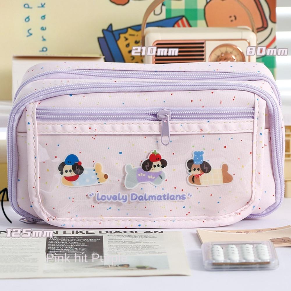 Large Capacity Korean Pencil Bag Animal Bear Dog Stationery Storage Bag  Student