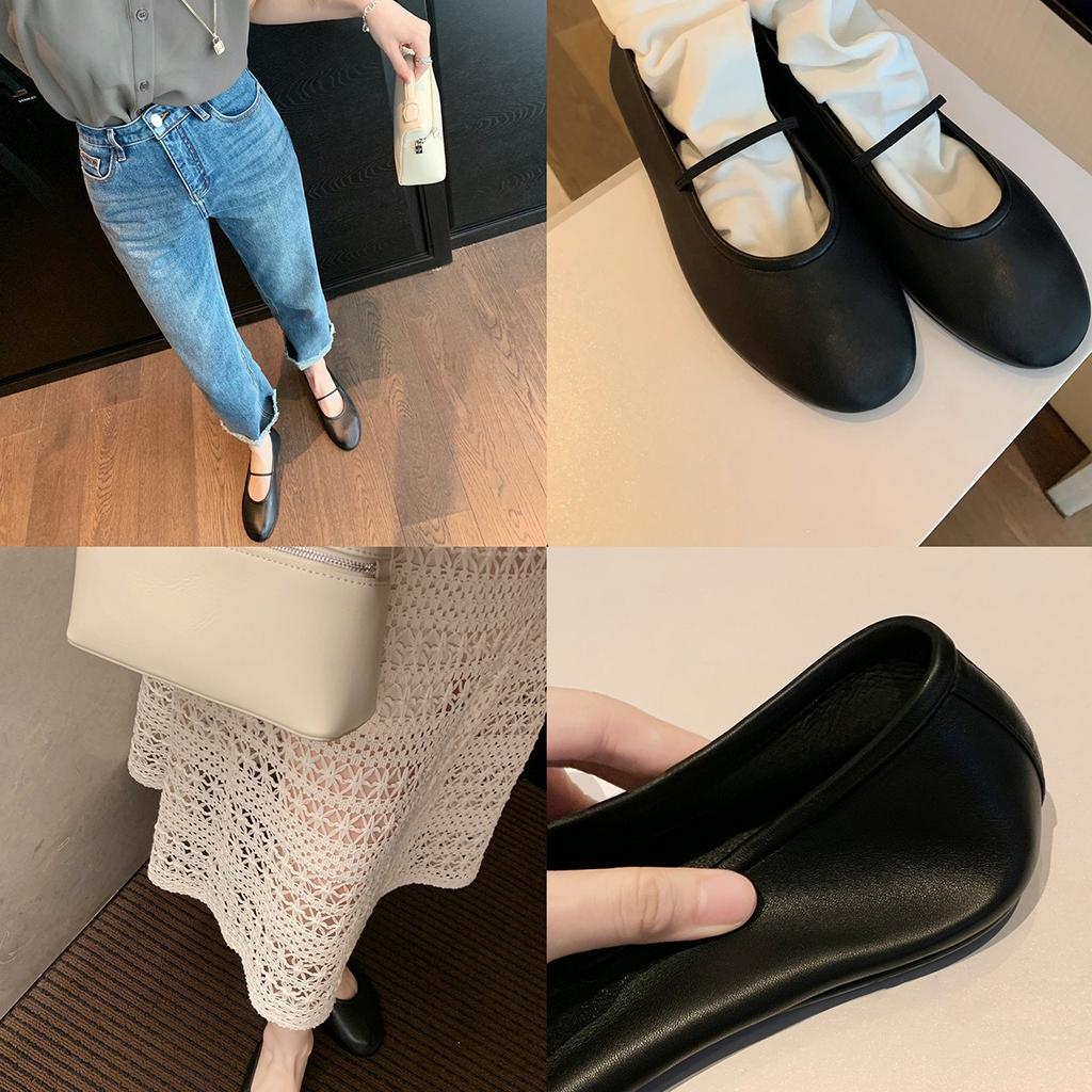 Studiolee quiet afternoon~ soft face round head light mouth thin word with flat Mary Jane shoes