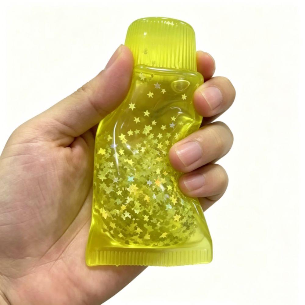 Glitter Star Toothpaste Squishy Toy Sensory Soft Elastic Facial Cleanser Fidget Pinch Shapeable Squishy Toy Birthday Gift