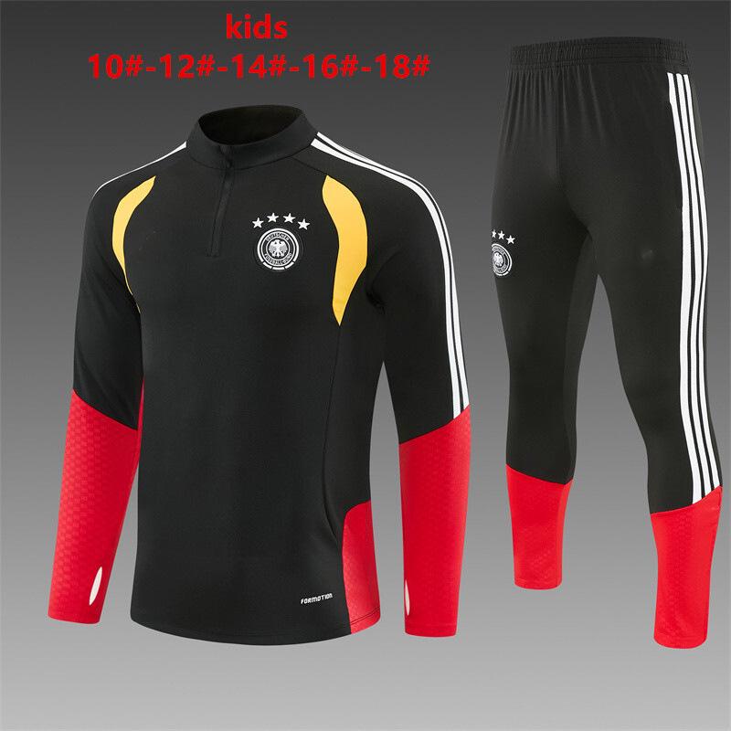 2627 World Cup Kids' Long-Sleeve Half-Zip Training Set - National Team Football Uniform, Quick-Drying & Breathable