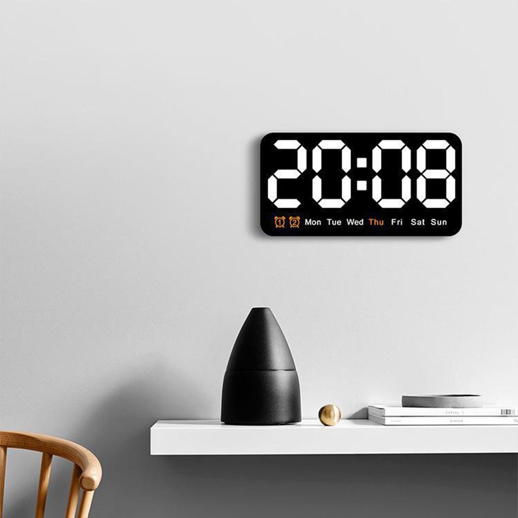 Desktop Clock With LED Numbers And Dual Alarm For Office 7. Display Time