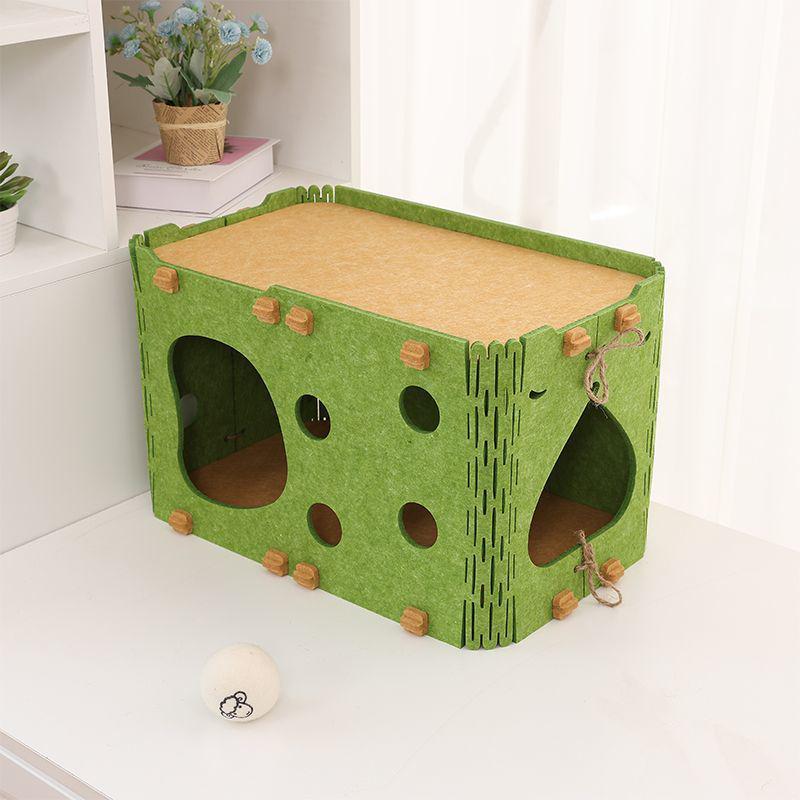 

Просторная дышащая фетровая кошачья лежанка для крупных кошек оливковое зеленый