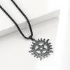 Cazador Sun Wheel Pentagram Charm Necklace for Women Men Supernatural Dean Amulet Sweater Chain Stainless Steel Collars Couple