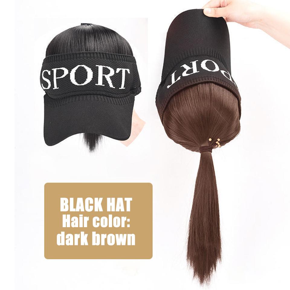 

WTB Hat Wig Синтетический парик Женские шапки Модная дышащая бейсболка Конский хвост Шерстяной высокий хвост Короткий вьющийся парик 40CM