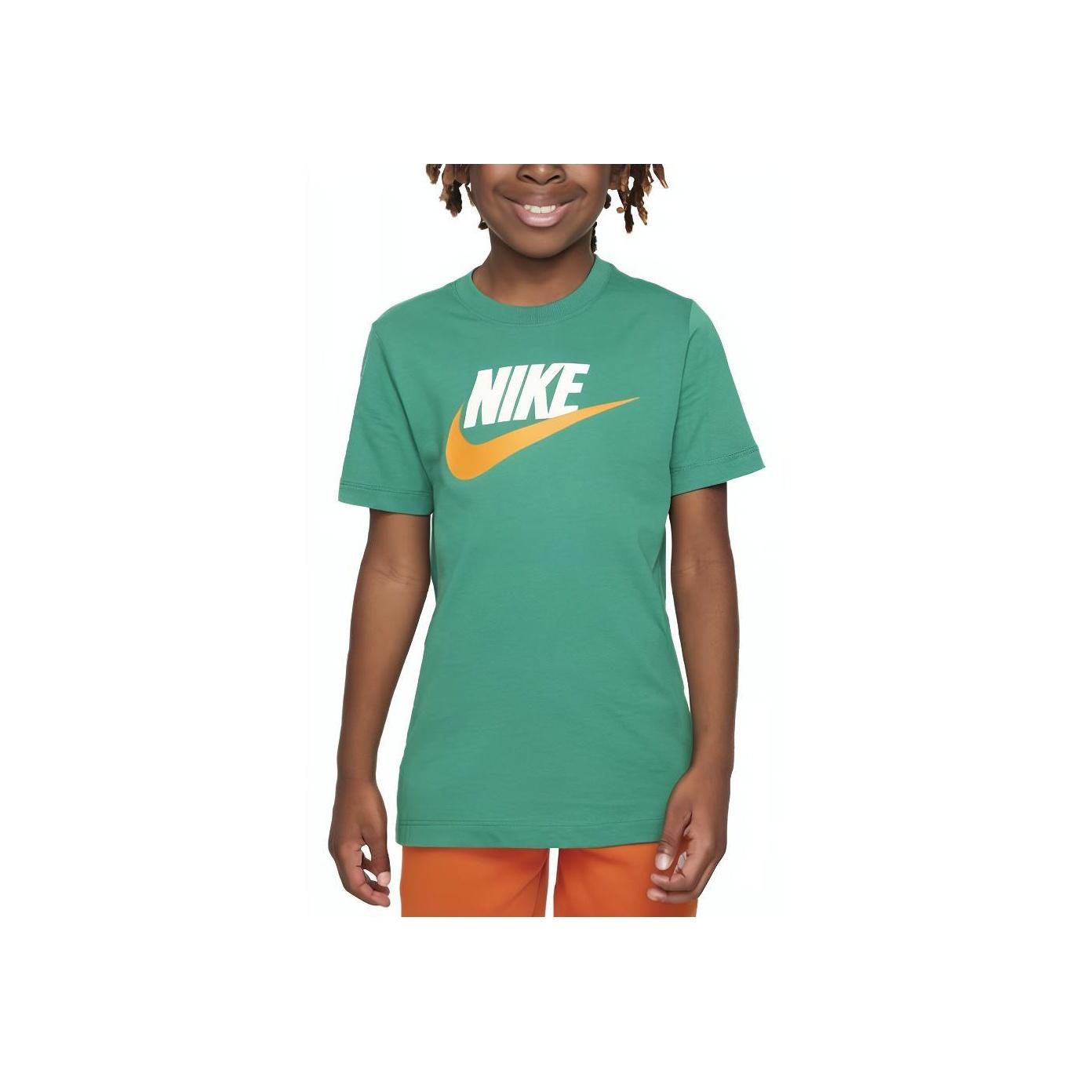 

Nike T-Shirt Sportswear Logo Print Round Neck Short Sleeve Kids Tops Green DV2579-314 S