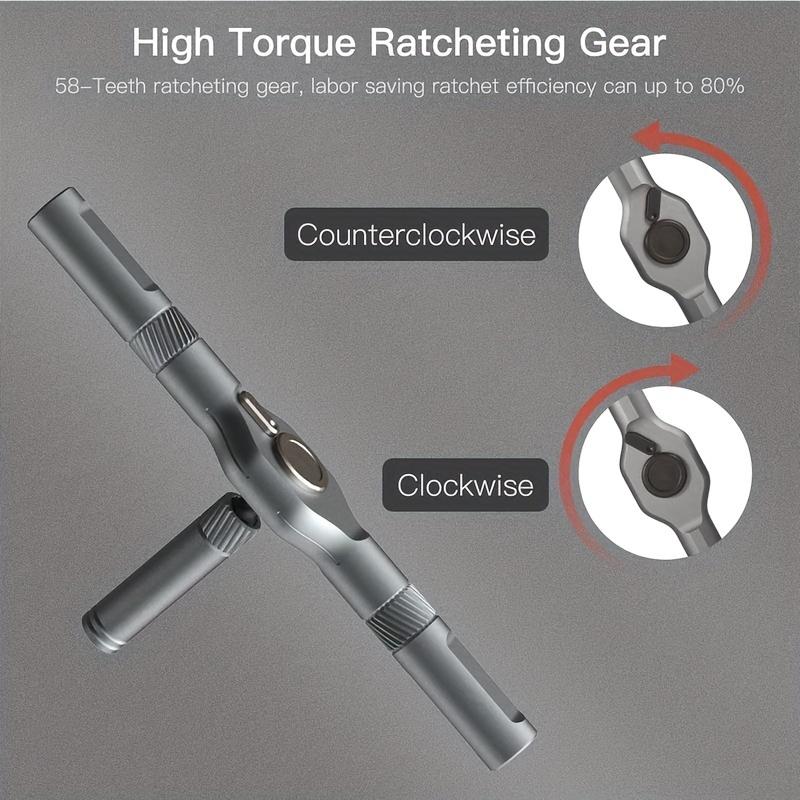 24-in-1 Magnetic Screwdriver Set, Multifunctional Hand Tool Kit with Detachable T-Handle Ratchet, DIY Home Maintenance Tool Box