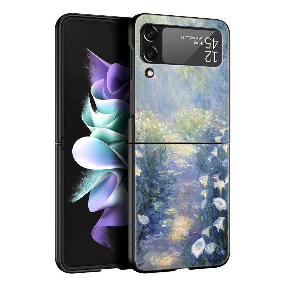 Handyhülle für Samsung Galaxy Z Flip 3 4 5 6 7 Faltbar Für Samsung Z Flip4 Flip5 PC Hartschale Claude Monet Garten Malerei Kunst
