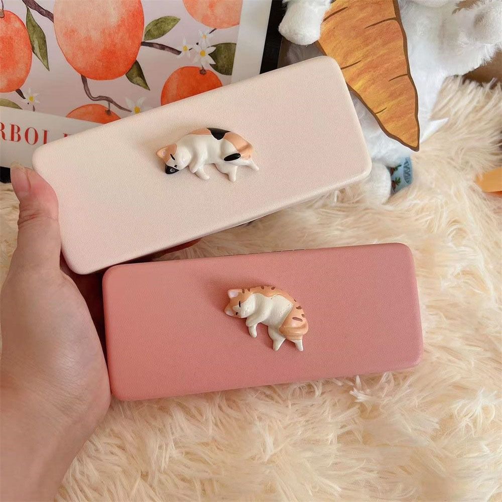 Cream Color Glasses Case Eyeglasses Case Eyeglasses Holder Cute Cat Sunglasses Box  Daily