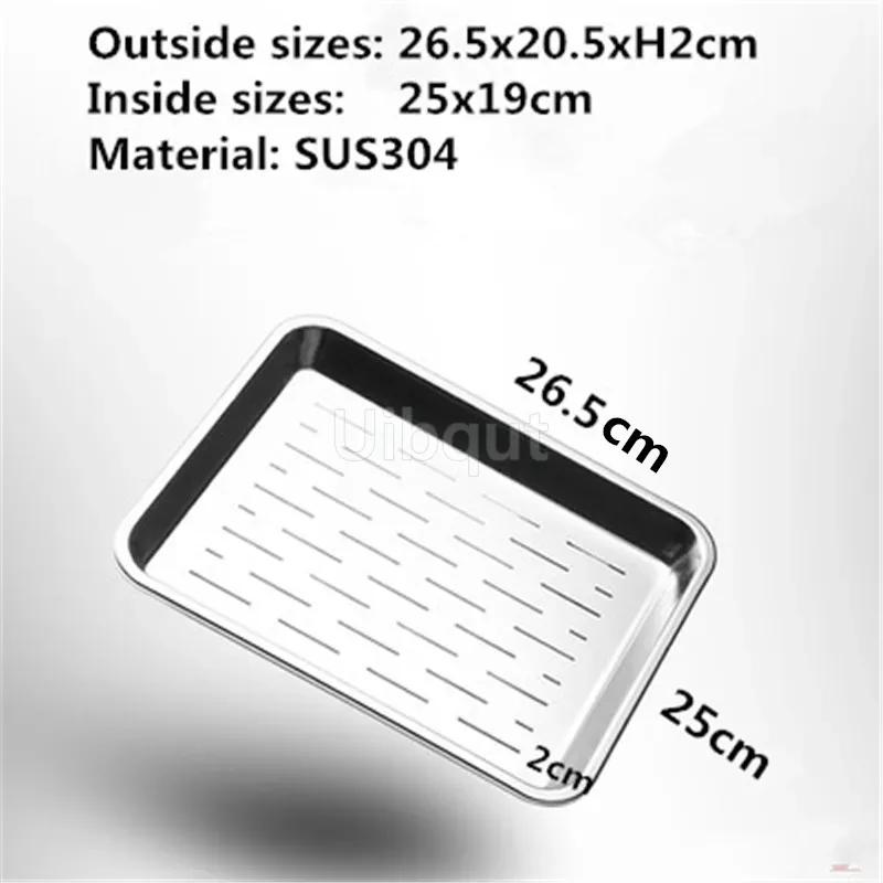 

Поднос для чая из нержавеющей стали 304, прямоугольный японский поднос для слива масла, подставка для пельменей, набор тарелок для готовки на пару
