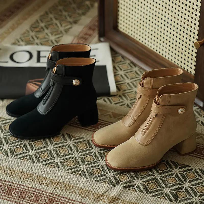 Fashion Ankle Boots for Women Elegant With Medium Heels Large Size Warm Fashion 2024 Woman Short Shoes Designer Luxury Trend Y2k Booties