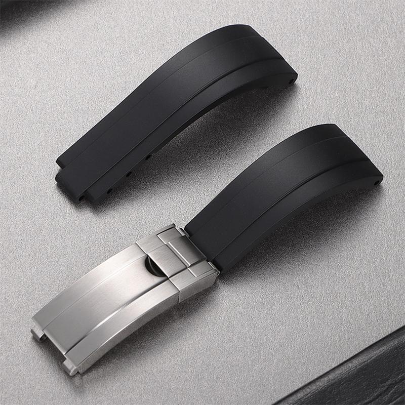 20MM Rubber Watch Band for Rolex DAYTONA Submariner Yacht GMT Explorer Silicone Watch Accessorie Watch Bracelet Strap Chain