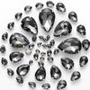 50pcs Hand-Sewn Water Drop Rhinestones: Colored Crystal Glass for DIY Wedding Dress and Clothing Accessories