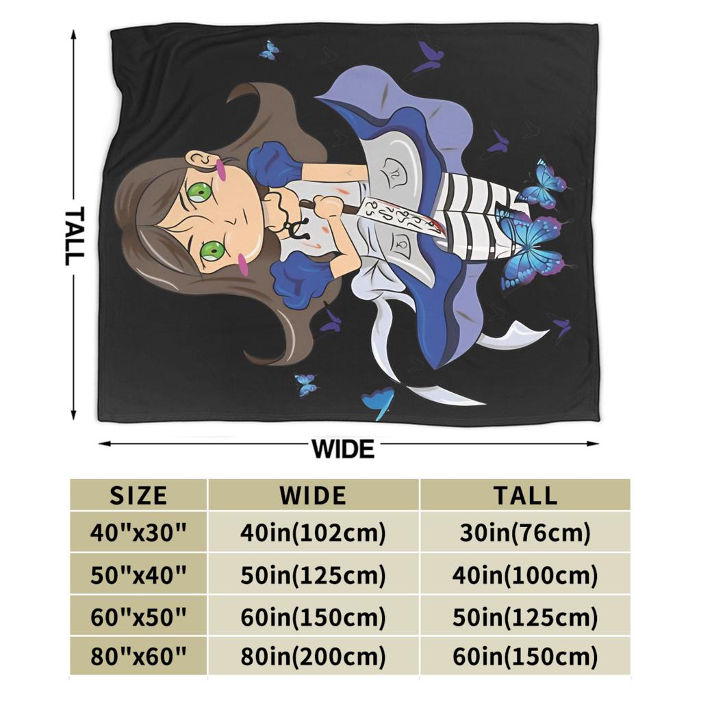 Dark Alice Madness Returns Game Soft Warm Blanket Plush Throw Blanket Comfortable Bedroom Flannel Bedspread Sofa Bed Cover