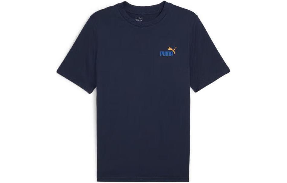 PUMA T Shirts Men's Navy Blue Crew Neck Moderate Straight Fit 682153-14