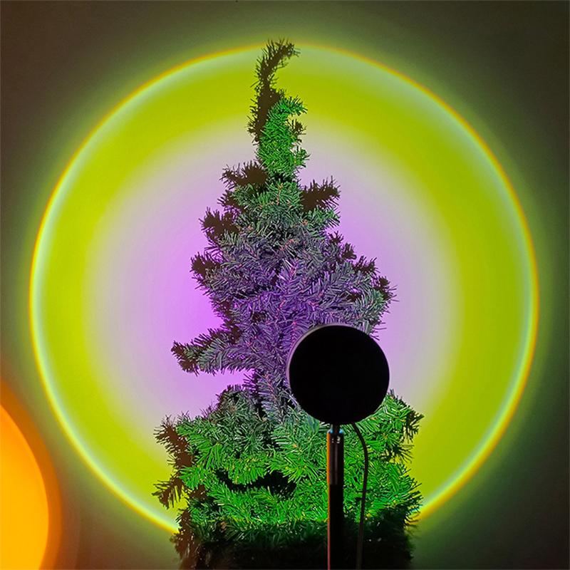 Multicolor Decoration Smart Rainbow Sunset Projector Lamp Light Sunset Lamp Projector With Smart Mobile App