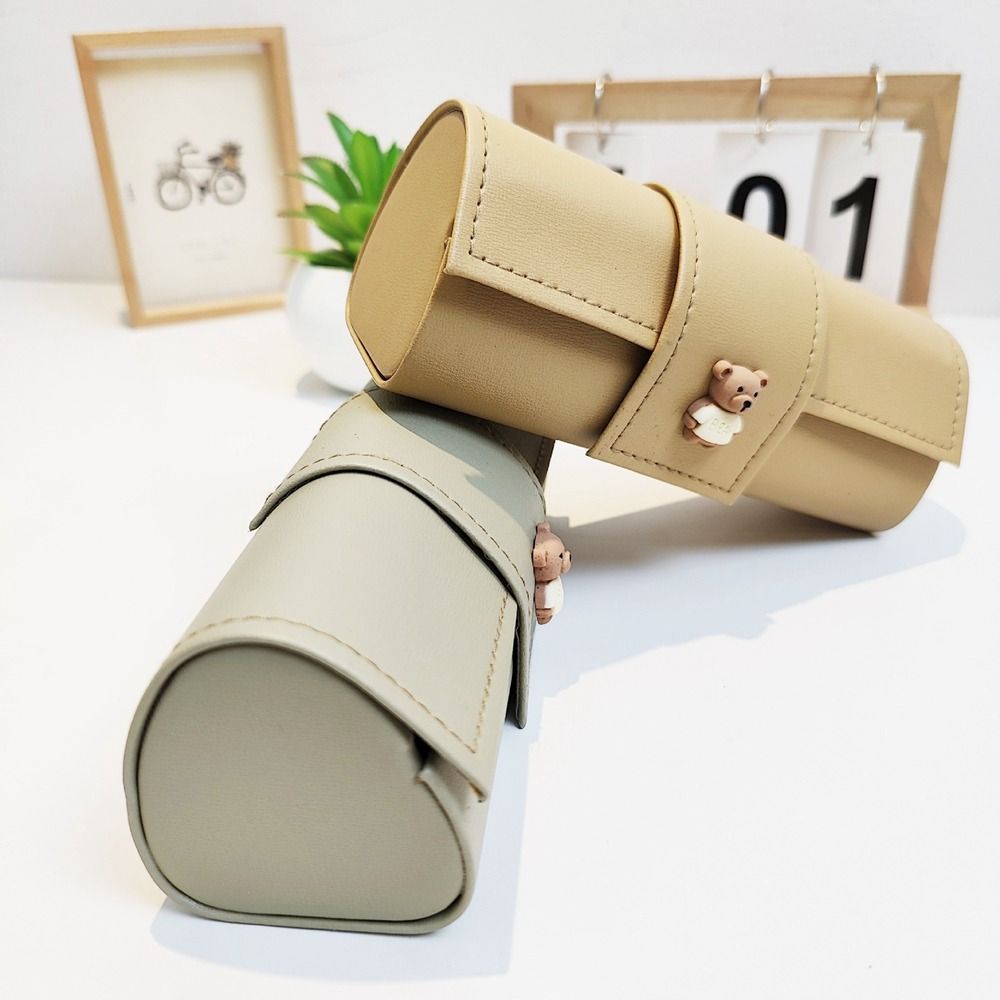 Printed Bear PU Glasses Box Cute Eyeglasses Holder Simple Printing Glasses Case  Outdoor