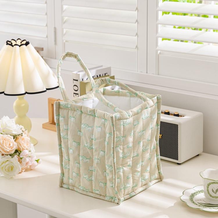 

Cotton Fabric Storage Baskets for Closet Organizer Handheld Laundry Hamper and Desktop Organizer 23x23cmx26cm светло-зеленый
