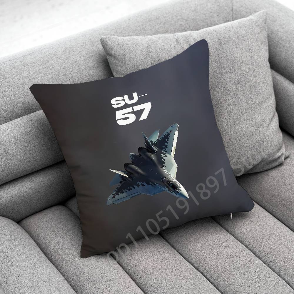 Fighter Plane F-F-22 S-SU-57 Raptor Throw Pillow Case For 55x55cm 30x30cm 50x50cm 45x45cm 40x40cm Square Chair Pillowcase Case
