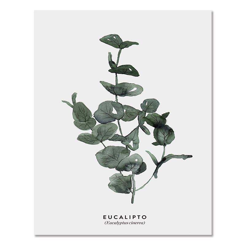 Severská zelená rastlina Listové plátno Plagáty Moderná nástenná maľba Plagát v črepníkoch Estetické obrazy do obývačky Home Decor