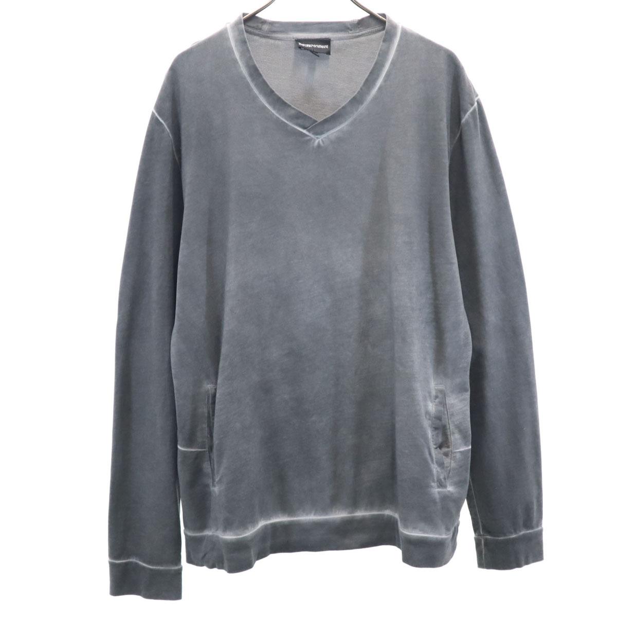 

Emporio Armani Long sleeve Pigment Processing Cut XXL gray Biggs Men s Used