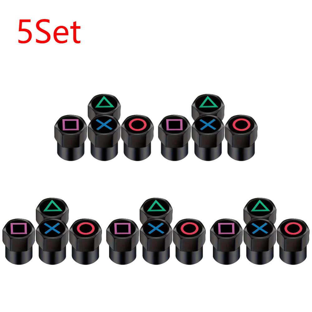 4-40Pcs Car Wheel Tire Valve Caps Dustproof Game Button Symbol Tyre Stem Air Cover Aluminum Tire Valve Caps Car Styling