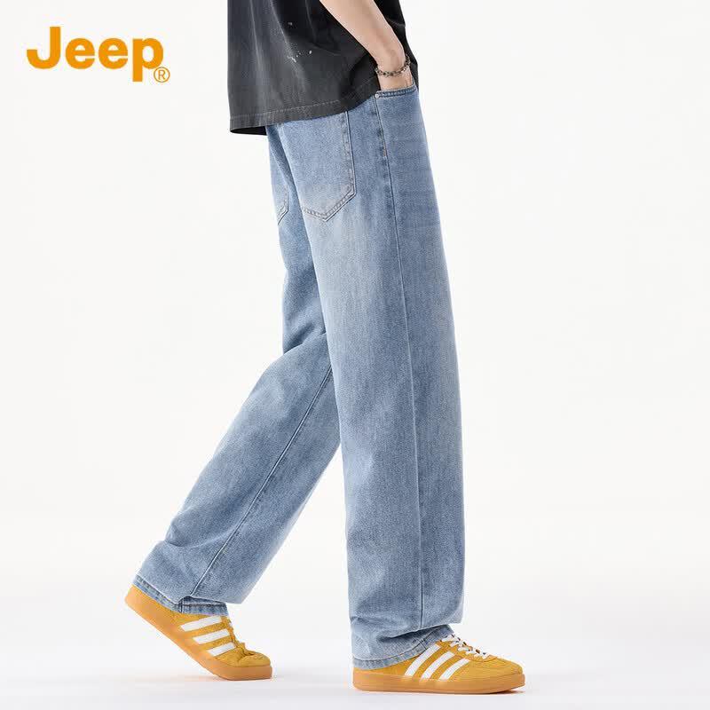 Jeep Men's Summer Tencel Blend Loose Straight Jeans