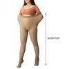 Women Thin Fleece Lined Tights Large Size Faux Translucent High Waist Pantyhose
