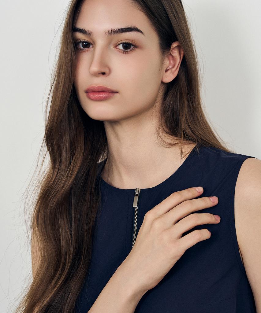 Laneonkyulleoseu Minimal A-Line Zipper Dress_Navy