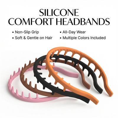 Universal Size Silicone Headband Flexible Zig Zag Headband All Ages & Activities
