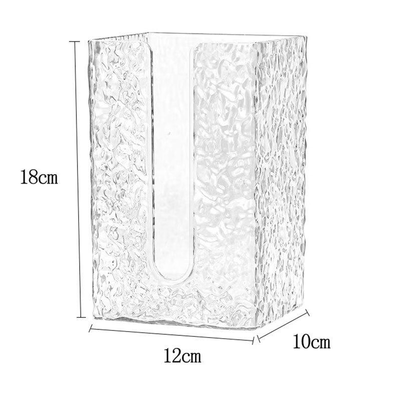 Wandmontierte transparente Taschentuchbox mit Eis-Muster