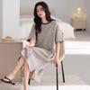 Class A Maternity & Baby Combed Cotton Striped Nightgown - 100% Breathable, Sweat-Absorbent Pure Cotton Pajamas