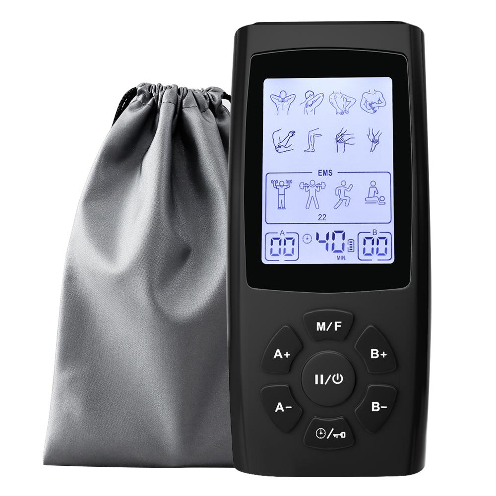 28 Modes TENS EMS Unit Muscle Stimulator for Pulse Pain Relief Rechargeable Portable Dual Channel 40 Intensity Body Massager