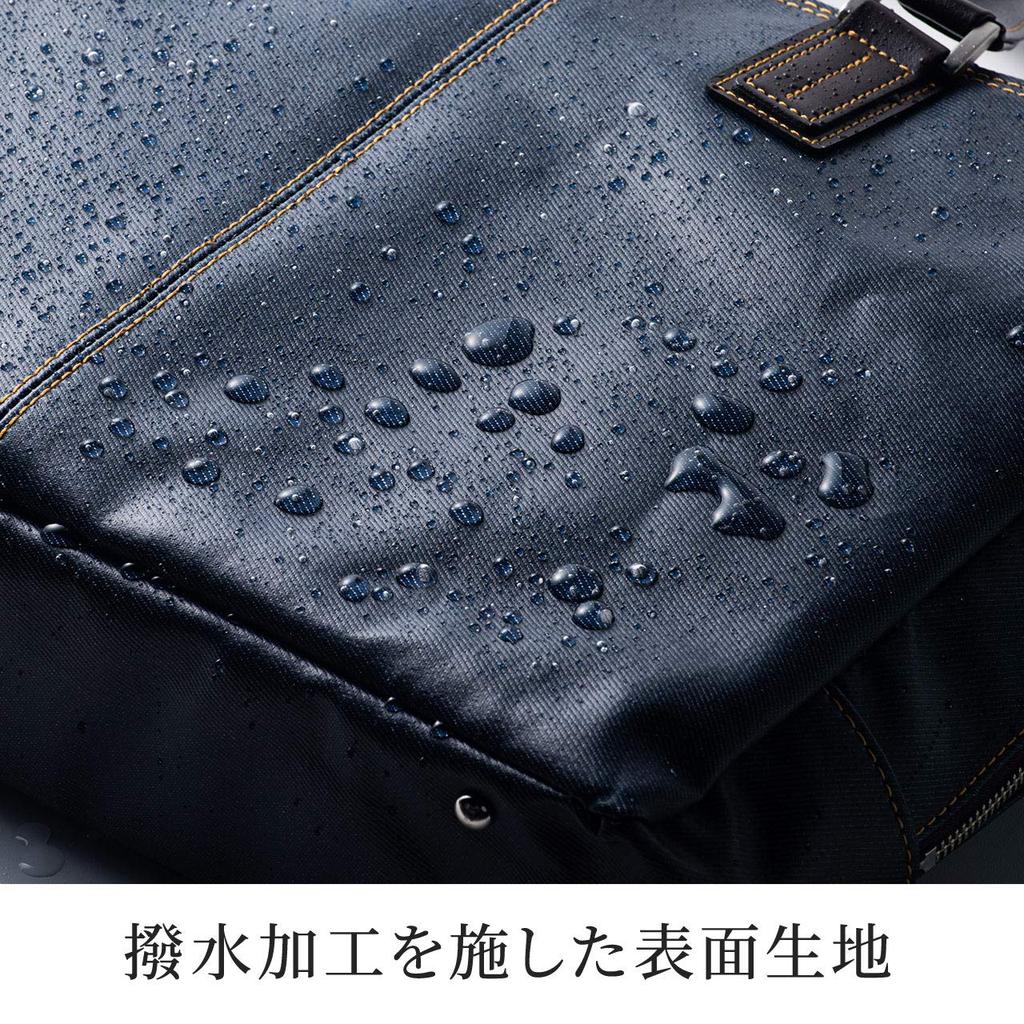 Hergestellt in Japan Business-Tasche Toyooka Sewing x Okayama Denim 12 Fächer 2WAY Wasserabweisend Freistehend Schwarz [Sanwa Direct] 200-BAG146BK