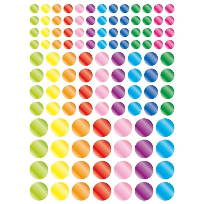 Gommettes rondes - CTOP - Assortis - Métallisées - 348 pièces