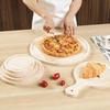 Japanese Style 10-inch Pine Wood Pizza Serving Plate with Handle