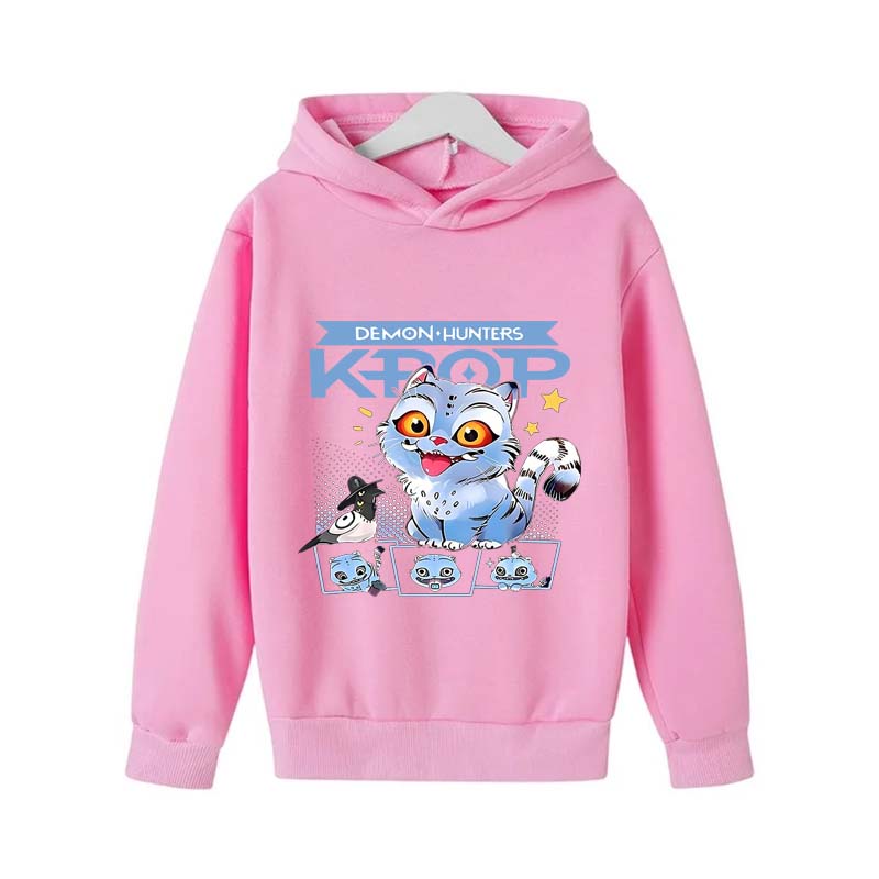 

K-Pop Мисливці на демонів Huntrix Худі Дитячий одяг Одяг для дівчаток-принцес Модний одяг Одяг для хлопчиків Весняно-осінній світшот Дитячі топи 140cm рожевий