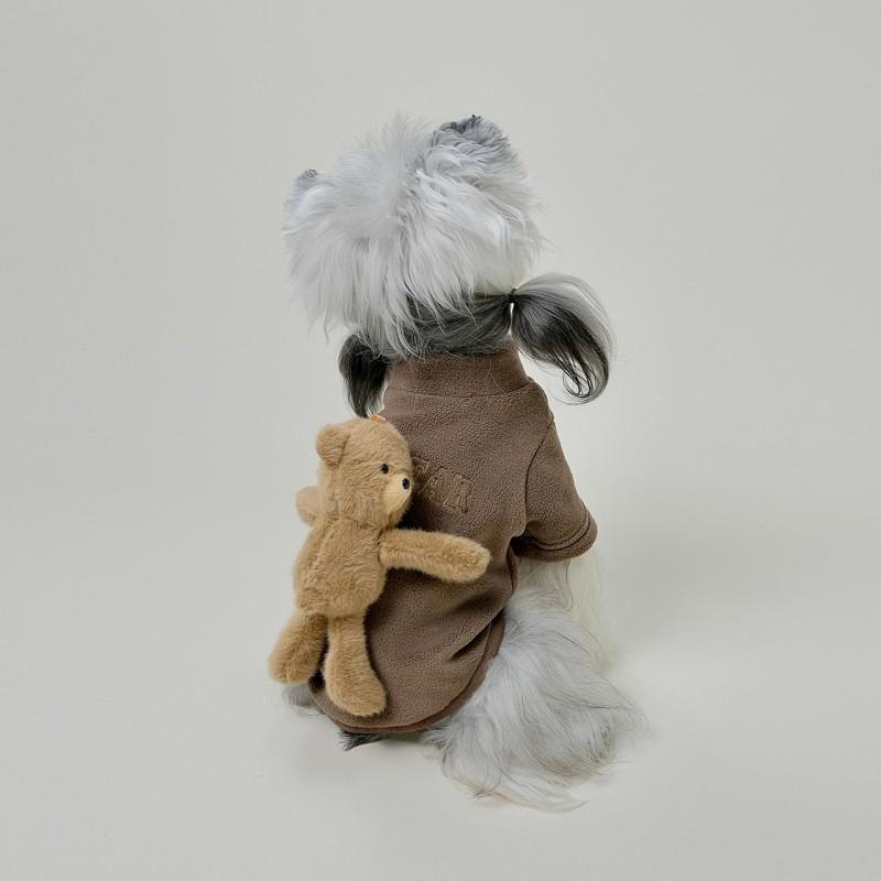 Rudywear Small Dog Warm Fleece Turtleneck Sweater Winter Thick Clothes Schnauzer Teddy Beige Coffee