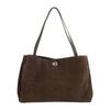 Matte Leather Large-capacity Commuting Shoulder Bag Real Cowhide Retro Light Luxury Tote Premium