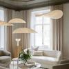 Modern Vertigo Chandelier LED Silk Fabric Pendant Lamp for Living Room Home Decor Nordic Lighting Tense Hanging Light Lampara