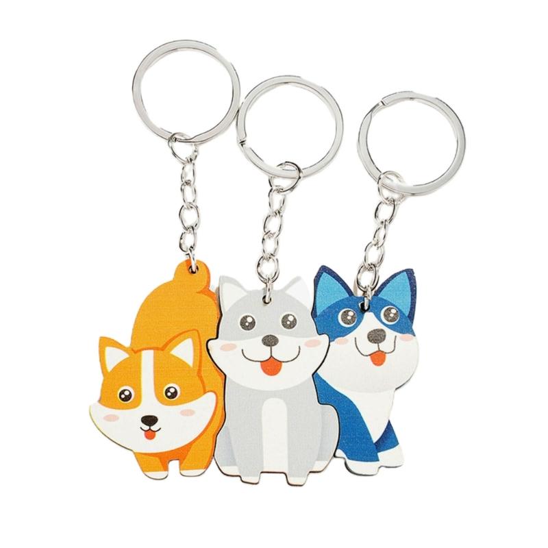 3 Pieces Matching Keychains Puzzle Keychain Set Stylish Keyrings Set Lovely Gift for Girlfriend Boyfriend Animal Lovers