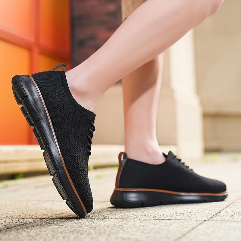 Lightweight Men's Casual Sneakers Fashion Knitted Casual Sports Shoes Retro Style Walking Flat Shoes Big Size 39-48 Male Footwear