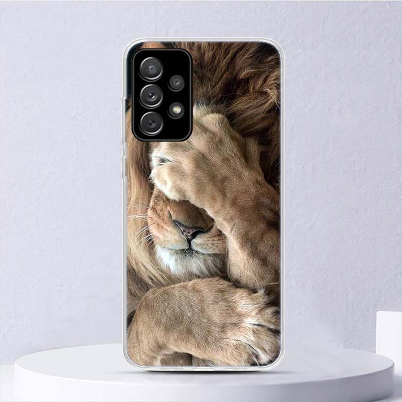 Lion Alpha Male Cub Soft Case For Samsung Galaxy A15 A14 A13 A12 A55 A54 A53 A52 Phone Cover A35 A32 A33 A25 A23 A22 A05S A04S G