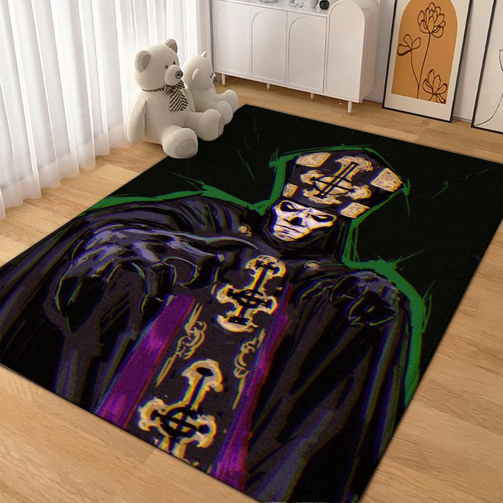 Dark Gothic Skeleton Bishop Rectangular Rug Soft Nonslip Carpet For Hallway Doorway Kitchen Home Decor Great Holiday Gift