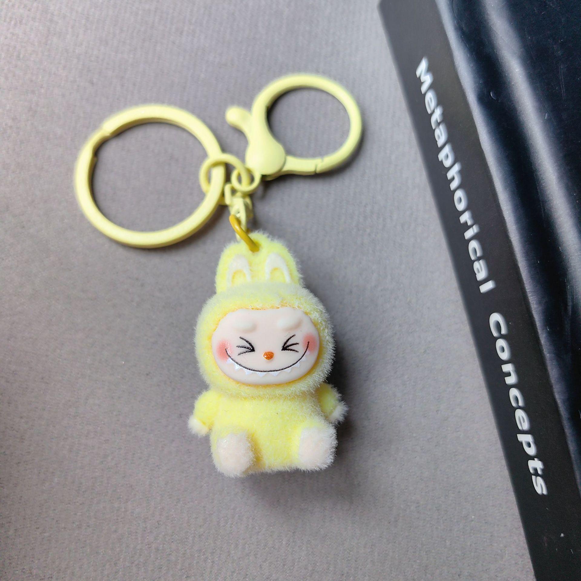 Флокированный мини брелок для ключей с младенцем, виниловый, милый младенец, гуляющий с сумкой, подвеска для мобильного телефона, милая подвеска