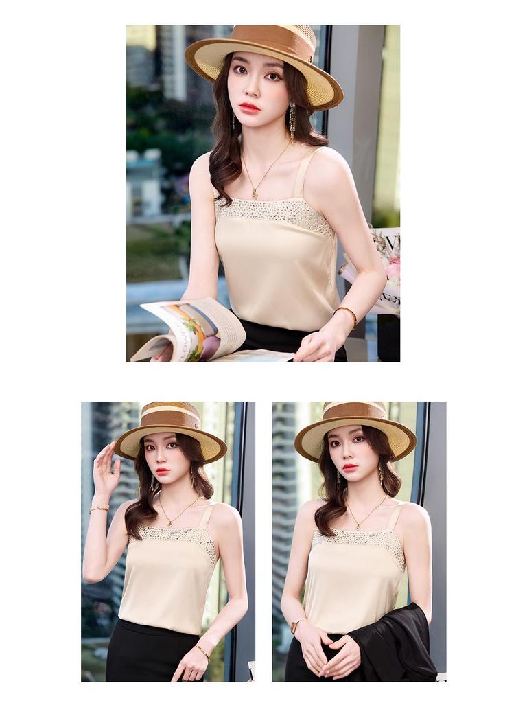 2026 Faux Silk Slim Fit Camisole Tank Top for Women - OL Professional Base Layer