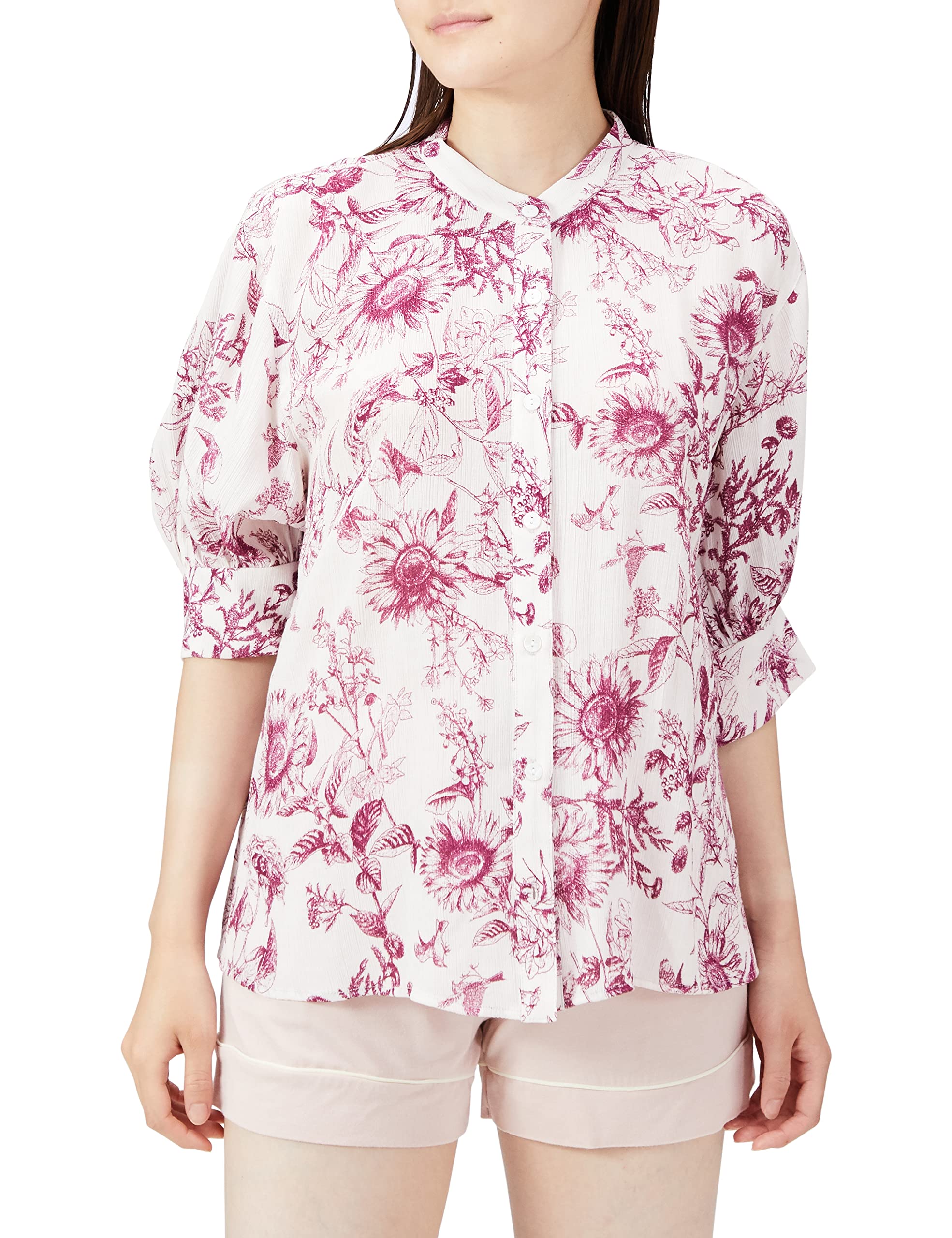

Refre Stand Collar Tops SHFB222040 PNK F [Sneider Home] Women s розовый